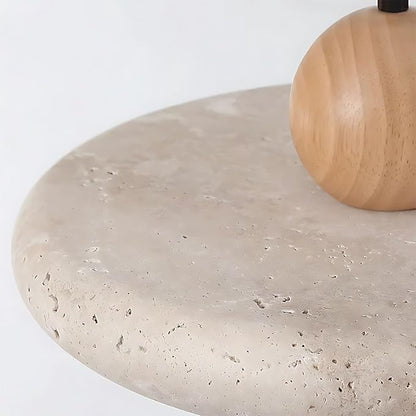 LED Natural Stone Pendant Light with Warm Glow, Modern Minimalist Dome Chandelier, Small Hanging Lamp for Kitchen Island Over Sink Bedroom Dining Room or Tea Room(Walnut)