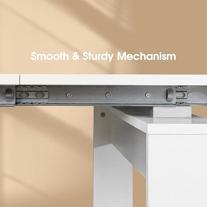 20''- 118.5'' Extendable Dining Room Table, Expandable Dining Table, Modern Large Table, for 2-12 Person, White