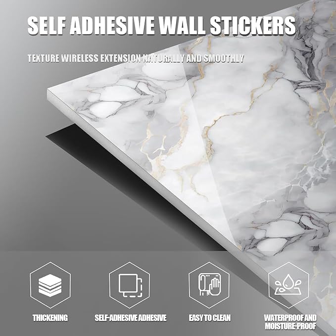 10pcs Marble Peel and Stick Backsplash Waterproof Washroom Wall Panels, Peel and Stick Tile, PVC Foam Wall Panels for Kitchen,Bathroom,Living Room,Pink Wallpaper(Not Real Tile,11.8" x 11.8")