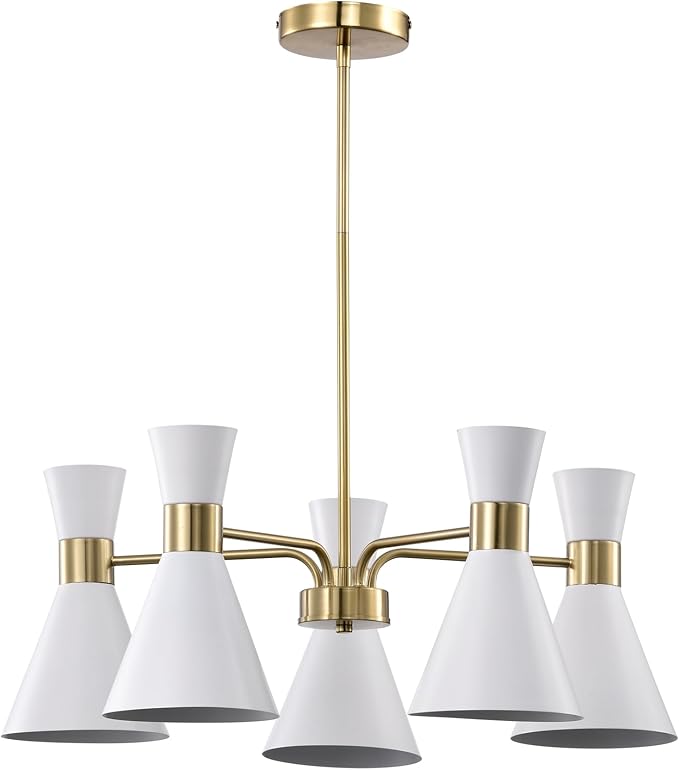 Mariet 25 Inch Modern Geometric Chandelier 5 Light