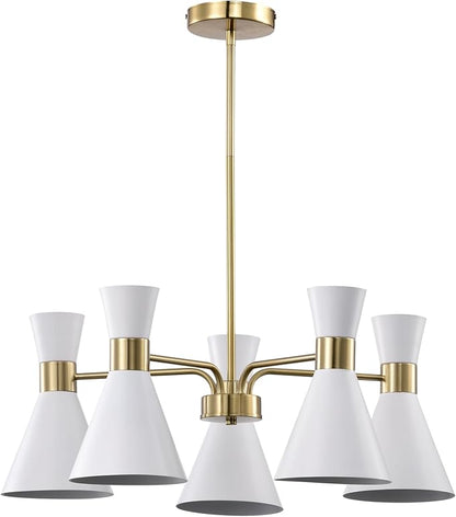 Mariet 25 Inch Modern Geometric Chandelier 5 Light