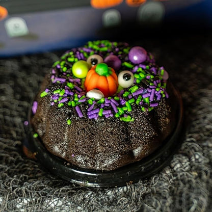 Send A Cake Haunted House Halloween Box with Flying Bat & Candy Kaboom – 3" Chocolate Witch Cauldron Cake – Fun Halloween Treat Delivery for Kids & Adults