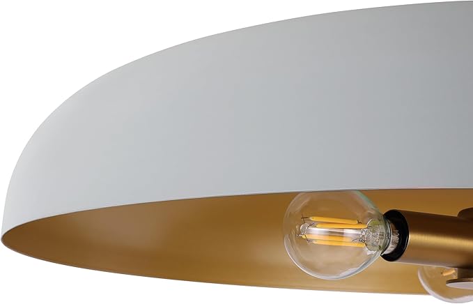 LamQee 20 Inch Oversized Large Pendant Lights, 3-Lights Gray and Gold Modern Dome Chandelier, Nordic Metal Pendant Lighting Fixture Ceiling Hanging for Kitchen Island, Dining Room Over Table, Bar