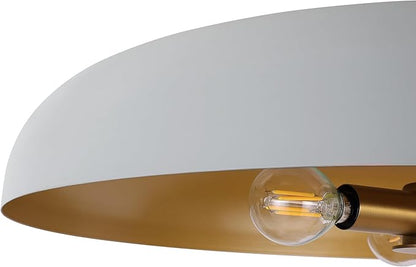 LamQee 20 Inch Oversized Large Pendant Lights, 3-Lights Gray and Gold Modern Dome Chandelier, Nordic Metal Pendant Lighting Fixture Ceiling Hanging for Kitchen Island, Dining Room Over Table, Bar