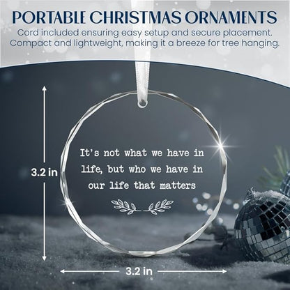 Christmas for Women Men - Glass Christmas Ornaments 2025 for Tree Decorations - Family Ornaments for Mom Dad Grandma Grandpa, Gift for Sister Brother Friend Bestie, Friends Gift