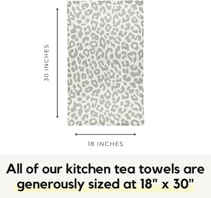 Modern Style Premium Kitchen Tea Towel Super Absorbent Fast Drying Microfiber Snow Leopard