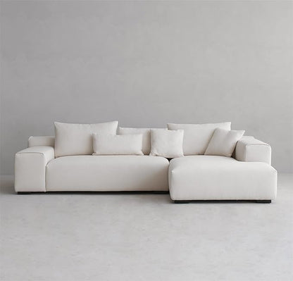 Acanva Modern Oversized Modular L Shaped Sectional Sofa Set for Living Room, Minimalist Style Comfy 4-Seat Corner Couch, Right Chaise, Wool-Like