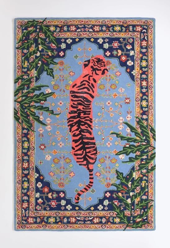 Hand Tufted Modern & Unique Animal Rugs 100% Wool, Soft and Durable Rugs for Your Living Room, Bedroom,Hall Or Any Room (Multi Colour W1, 8 X 10 Feet)