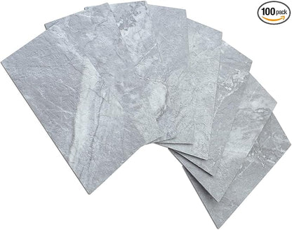 AULIGET 3" x 6" Subway Tile Peel and Stick Backsplash, Thick PVC Stick on Wall Tiles (100, Grey Marble)