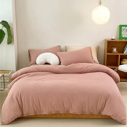 CLOTHKNOW Pink Queen Comforter Set Dusty Rose Bedding Comforter Sets Women Girls Comforter Blush Comforter Mauve Queen Comforter Set