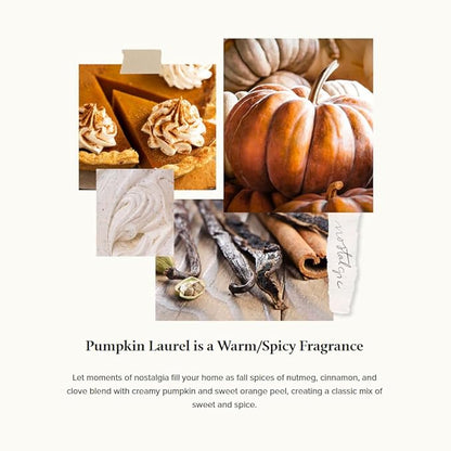 Thymes Scented Candles for Women & Men – Tin with Lid – Luxury Home Decor – Pumpkin Candles with Notes of Nutmeg, Cinnamon, Clove, & Orange Peel – Fall Decor (Pumpkin Laurel, 6.5 oz)