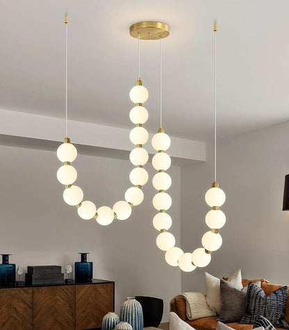Modern Chandeliers LED Dimmable Light Acrylic Balls Ceiling Pendant Lighting for Dining Room Living Room Bedroom Adjustable Hanging Lights 45 Watts Gold Lamp