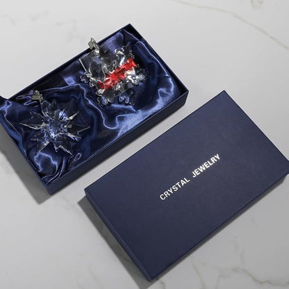 2023 Edition Crystal Snowflake Ornament Christmas Tree Ornament Home Decor Gift (23-Set of 2-Clear)