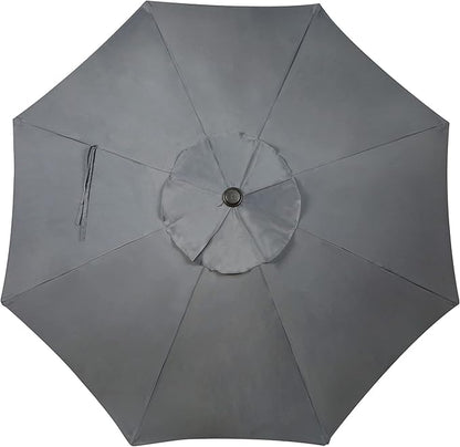 Blissun 9' Outdoor Patio Umbrella, Outdoor Table Umbrella, Yard Umbrella, Market Umbrella with 8 Sturdy Ribs, Push Button Tilt and Crank