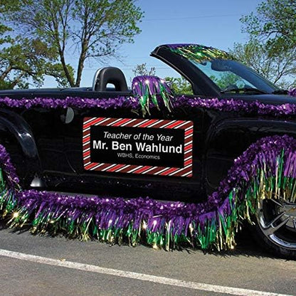 TCDesignerProducts Purple Metallic Twist Garland - 4" x 25' roll, Parade Float Decorations for Trailer Or Golf Cart, Metallic Tinsel Garland, Christmas Garland Décor for Home and Party