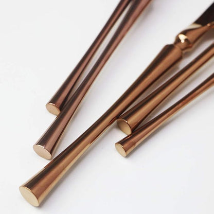JASHII 5 Pieces Rose Silverware Set, Cutlery Set, Service for 1, 5 Pieces Rose Gold Stainless Steel Flatware Set, Dishwasher Safe (Shiny Rose)