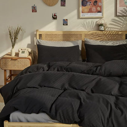 CLOTHKNOW Full Size Comforter Sets Black Bedding Comforter Sets for Men Boys Soft All Season Comforter with 2 x Pillow Cases