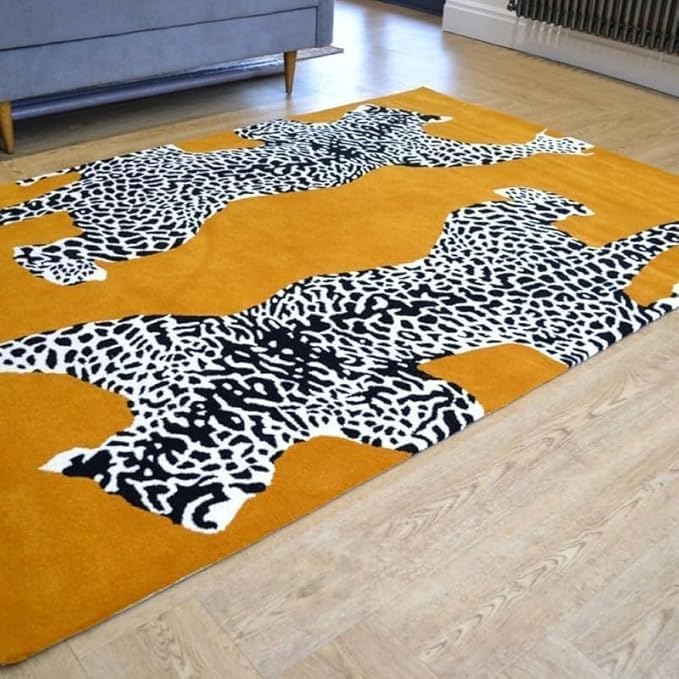 Hand Tufted Modern & Unique Animal Rugs 100% Wool, Soft and Durable Rugs for Your Living Room, Bedroom,Hall Or Any Room (Multi Colour E1, 4 x 6 Feet)