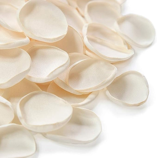 Floroom 300pcs Rose Petals Cream Faux Silk Flower Petals for Wedding Flower Girl Basket Aisle Scatter Dinner Table Centerpieces Party Confetti Bridal Shower Romantic Night Decoration