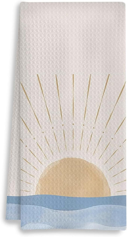 Boho Kitchen Towels Set of 2 Boho Hand Towels Farmhouse Decor Tabletop Decor