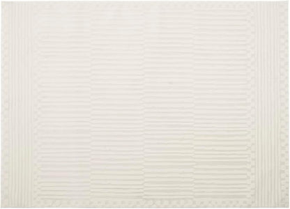 Revival Rugs Soloba 6'7"x9' Washable Area Rug for Living Room Bedroom - 100% Recycled Oeko-TEX Certified, Medium Pile, Beige, Cream