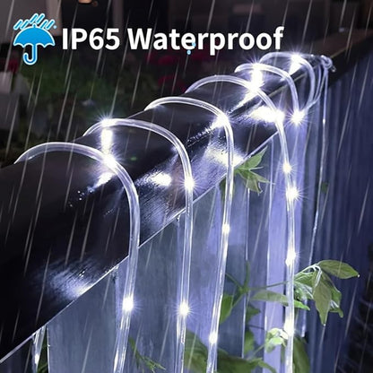 Solar Rope Lights 39FT 100LEDs,IP65 Waterproof Outdoor String Light, Palm Tree Lights for Party Garden Yard Pathway Patio Wedding Christmas Halloween Holiday Decoration (Cool White)