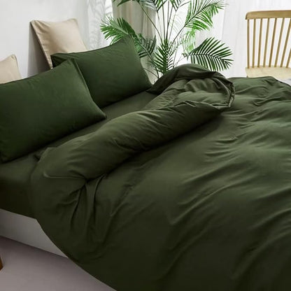 CLOTHKNOW Army Green California King Comforter Set Green Bedding Comforter Sets All Season Soft Hunter Comforter with 2 x Pillow Cases