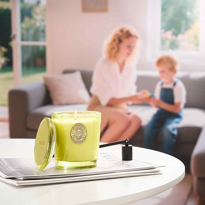 M&SENSE Natural Soy Candle | Seattle Rainforest & Matcha Green | 9.2 oz, 50H Burn Time | Luxury Scented Candle for Relaxation, Gifting, Home Décor | Ideal for Bedroom, Office, Party Ambiance