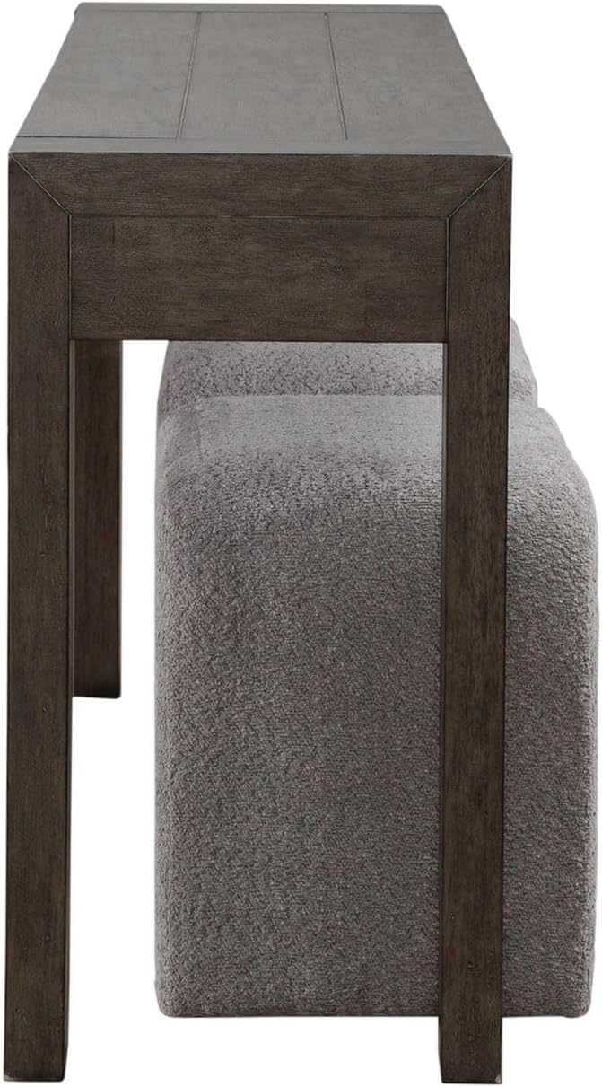 Liberty Furniture Cascade Falls 3 Piece Set - Accent Console Table, 2 Upholstered Stools - Satin Espresso