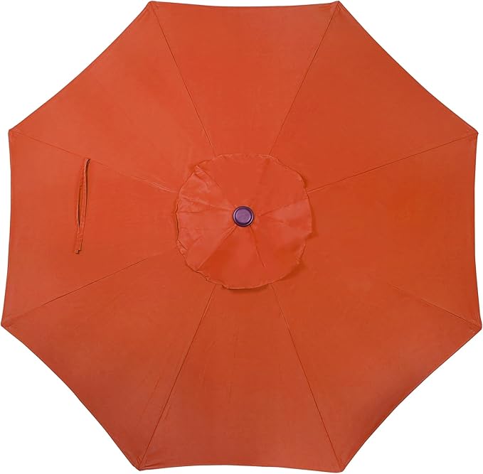 Blissun 9' Outdoor Patio Umbrella, Outdoor Table Umbrella, Yard Umbrella, Market Umbrella with 8 Sturdy Ribs, Push Button Tilt and Crank