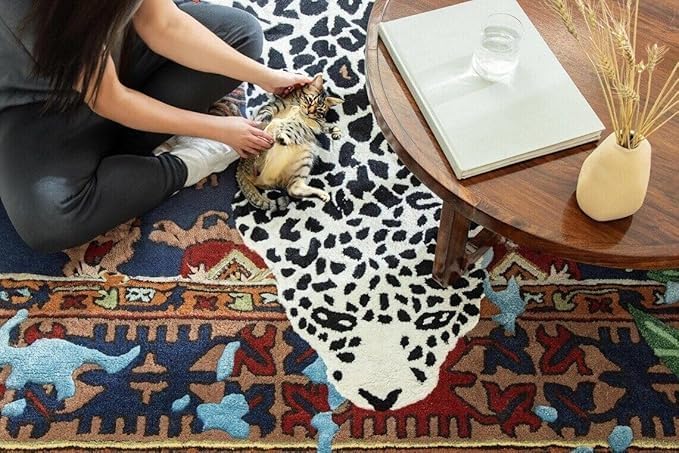 Hand Tufted Modern & Unique Animal Rugs 100% Wool, Soft and Durable Rugs for Your Living Room, Bedroom,Hall Or Any Room (Multi Colour X1, 6 X 9 Feet)