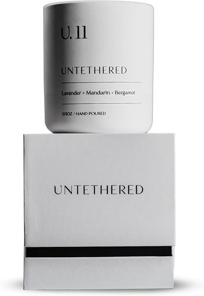 U.11 Luxury Scented Candle – Lavender, Mandarin & Cedarwood | Hand-Poured in USA w/ 100% Natural Coconut & Apricot Wax | Double Wick, Long-Lasting Aromatherapy Candle for Home, Gift & Rest (12.5 oz)