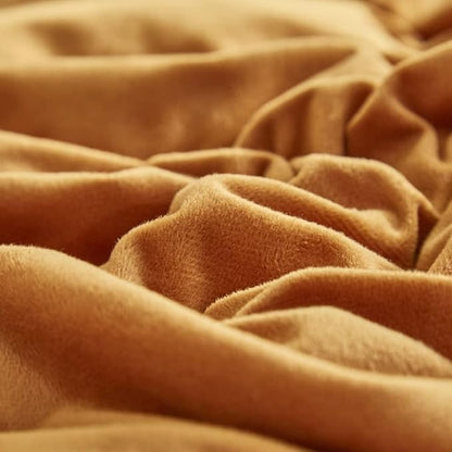 CLOTHKNOW Brown Velvet Queen Size Comforter Sets Fluffy Bedding Comforter Sets Pumpkin Queen Comforter Soft Orange with 2 x Pillow Cases