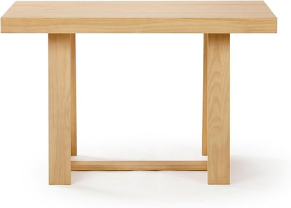 Plank+Beam 48 Inch Farmhouse Dining Table, Rustic Solid Wood Kitchen Table, Dinner Table for Dining Room, Home Office Furniture, Blonde Wirebrush