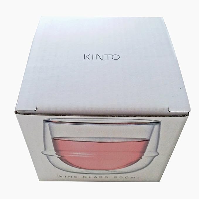 KINTO 23108 KRONOS Double Wall Wine Glass, 8.5 fl oz (250 ml), Heat Resistant Glass, Microwave and Dishwasher Safe, Gift, Present