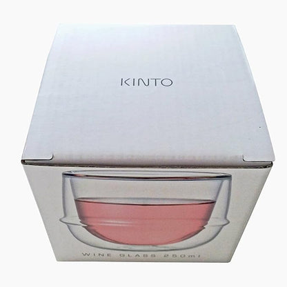 KINTO 23108 KRONOS Double Wall Wine Glass, 8.5 fl oz (250 ml), Heat Resistant Glass, Microwave and Dishwasher Safe, Gift, Present