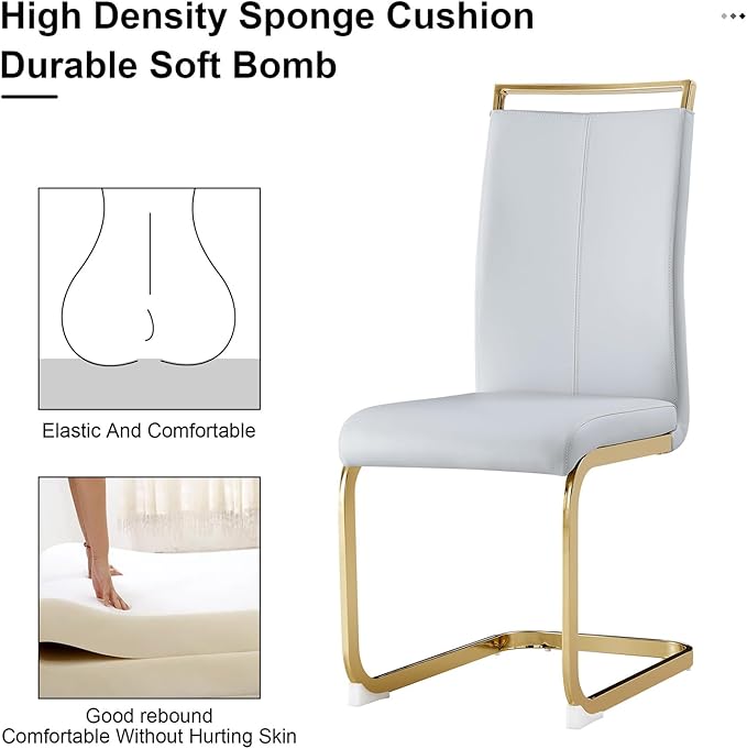 71" Glass Dining Table Set for 6, Dining Table Set 6, Modern Kitchen Table and 6 PU Chairs, Tempered Glass Top and MDF Base, Dining Room Table Set for 6