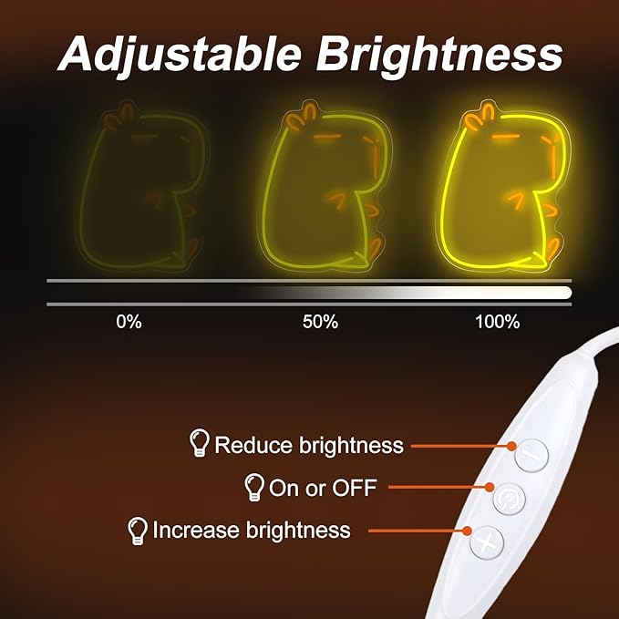 Cute Capybara Neon Sign for Wall Decor, Light up Cute Animal Shape LED Lamp, Unique Home, Children's Bedroom, Business Shop, Bar Party Decor, Family Gatherings, Birthday Party DecorGift for Kids