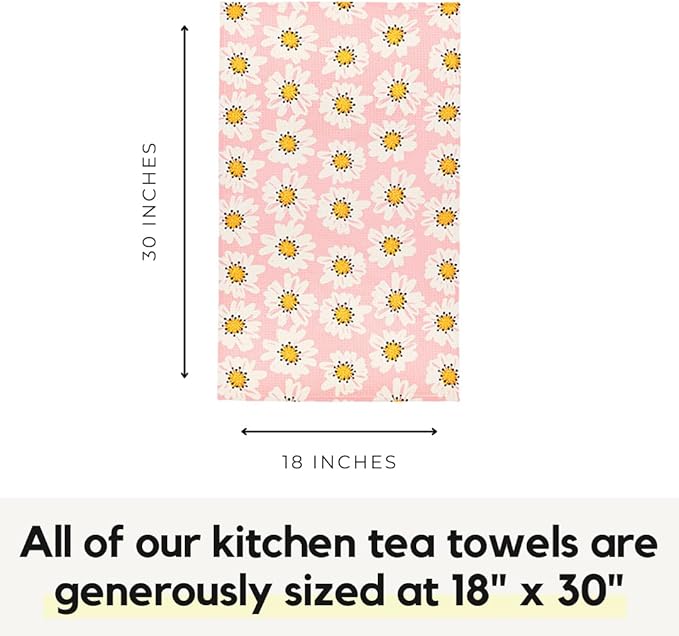 Modern Style Premium Kitchen Tea Towel Super Absorbent Fast Drying Microfiber Urban Bloom