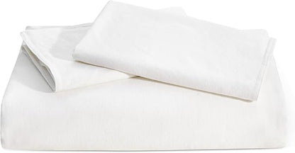 Bedsure Linen Duvet Cover Queen Size - Linen Cotton Blend Bedding Set, Soft & Cozy, 3 Pieces, 1 Duvet Cover 90x90 Inches and 2 Pillowcases, White Color Cooling Bedding, Comforter Sold Separately