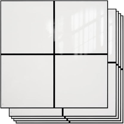 Peel and Stick Backsplash Tiles 20 Sheets 12''x12'' PVC Self Adhesive Wall Tiles Back Splash Wall Panels Stick on Backsplash for Kitchen Bathroom Laundry Room, White Checkered