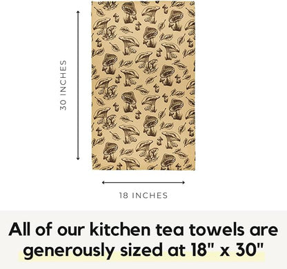 Modern Style Premium Kitchen Tea Towel Super Absorbent Fast Drying Microfiber Shrooms