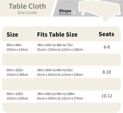 Ivory 6 Pack Polyester Table Cloth 60 x 126 Inch, Rectangle Tablecloths for 6 Foot Tables Washable Table Cloth for Party Wedding