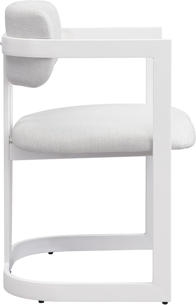 Christopher Knight Home Auber Modern Upholstered Dining Chair Set of 2, Fabric Upholstery Dining Set with Metal Frame, Comfy Side Chair for Living Room, Beige+White
