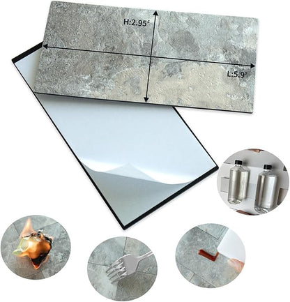 AULIGET 3" x 6" Subway Tile Peel and Stick Backsplash, Thick PVC Stick on Wall Tiles (100, Grey & Brown Slate)