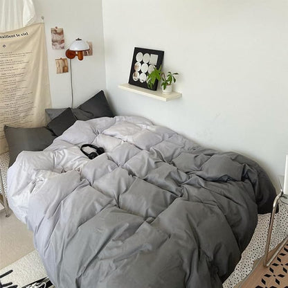 CLOTHKNOW Grey Silver Queen Comforter Set Gray Gradient Bedding Comforter Sets Grey Tone Comforter Queen with 2 Pillow Cases