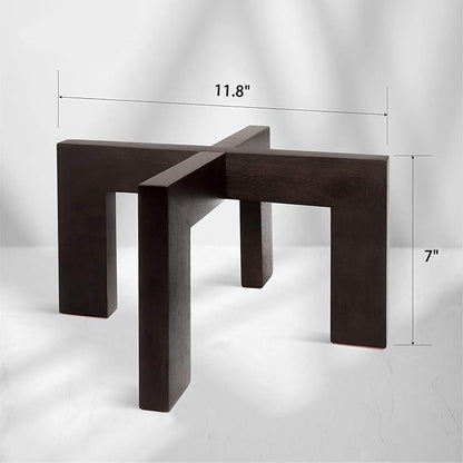 2 Pack Plant Stand Indoor Outdoor, Mid Century Plant Stand for Indoor Plants, Wood Modern Plant Holder Rattan Flower Plant stool, Low Short Boho Rustic Planter Stand, Fit 5-15 Inch Pot