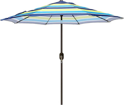 Blissun 9' Outdoor Patio Umbrella, Outdoor Table Umbrella, Yard Umbrella, Market Umbrella with 8 Sturdy Ribs, Push Button Tilt and Crank