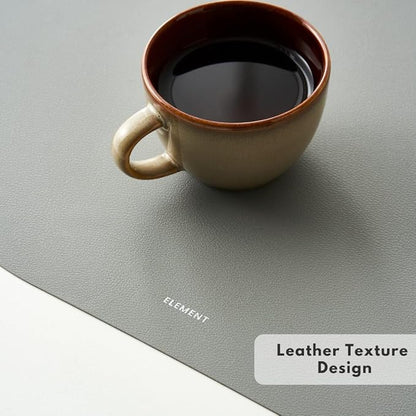 Sage Green Oval Silicone Placemats Set of 4 – Heat Resistant, Waterproof, Easy to Clean Non-Slip Modern Dining Table Mats – Premium Leather Textured Japandi Kitchen Decor