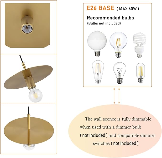 Modern Pendant Lighting Set of 2 Gold Farmhouse Pendant Light 11.81" Brushed Brass Dome Industrial Mid Century Knurled Texture Hanging Lamp Ceiling Light Fixture Kitchen Island Dinning Room